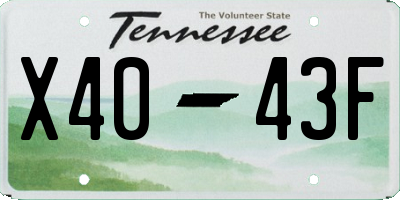 TN license plate X4043F