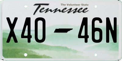 TN license plate X4046N