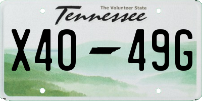 TN license plate X4049G