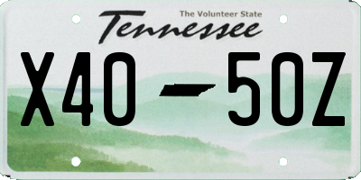 TN license plate X4050Z