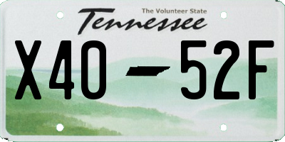 TN license plate X4052F