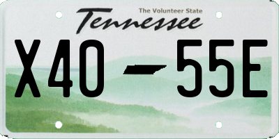 TN license plate X4055E
