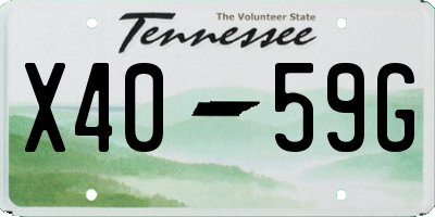 TN license plate X4059G