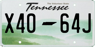 TN license plate X4064J