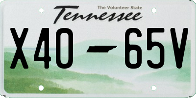 TN license plate X4065V