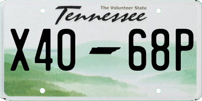 TN license plate X4068P