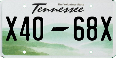 TN license plate X4068X