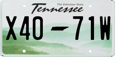 TN license plate X4071W