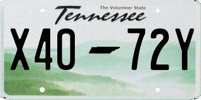 TN license plate X4072Y