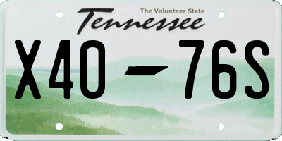 TN license plate X4076S