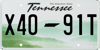 TN license plate X4091T