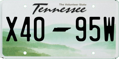 TN license plate X4095W