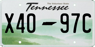TN license plate X4097C