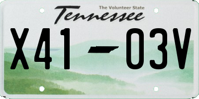 TN license plate X4103V