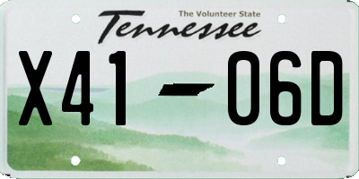 TN license plate X4106D