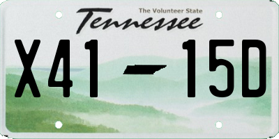 TN license plate X4115D