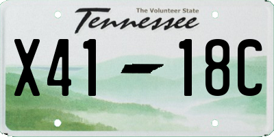 TN license plate X4118C
