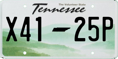 TN license plate X4125P