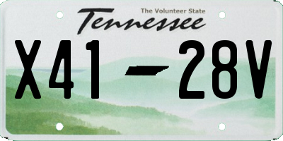 TN license plate X4128V