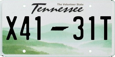 TN license plate X4131T