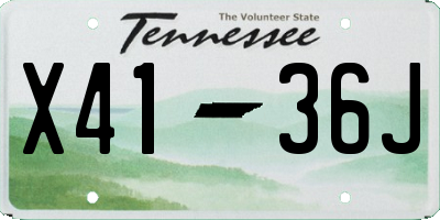 TN license plate X4136J
