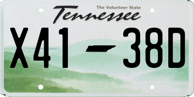 TN license plate X4138D