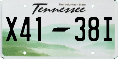 TN license plate X4138I