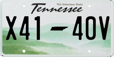 TN license plate X4140V