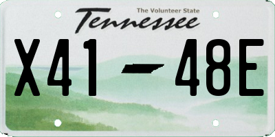 TN license plate X4148E