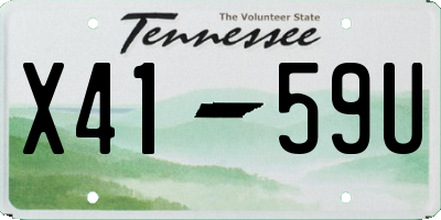 TN license plate X4159U
