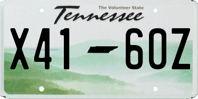 TN license plate X4160Z