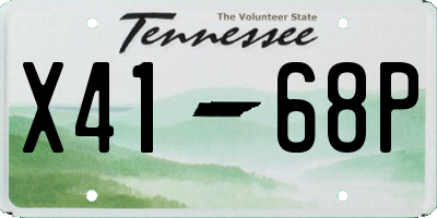 TN license plate X4168P