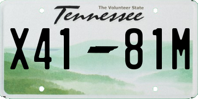 TN license plate X4181M