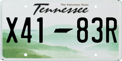 TN license plate X4183R
