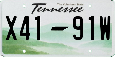 TN license plate X4191W
