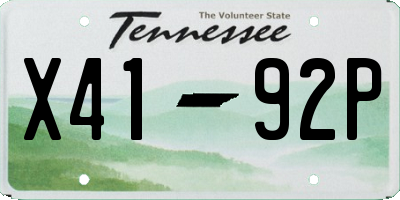 TN license plate X4192P