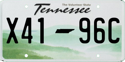 TN license plate X4196C