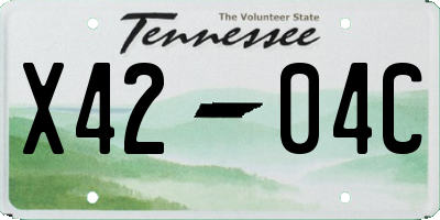 TN license plate X4204C