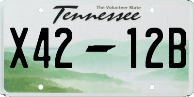 TN license plate X4212B