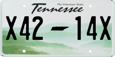 TN license plate X4214X