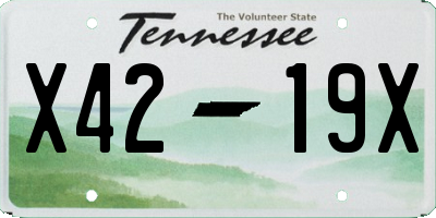 TN license plate X4219X