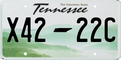 TN license plate X4222C
