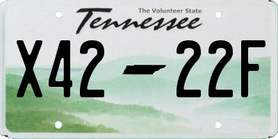 TN license plate X4222F