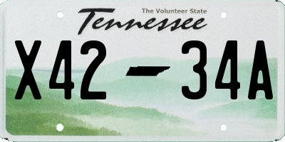 TN license plate X4234A