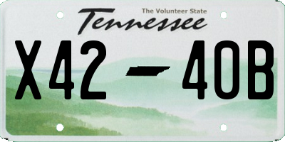 TN license plate X4240B