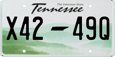 TN license plate X4249Q