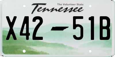 TN license plate X4251B