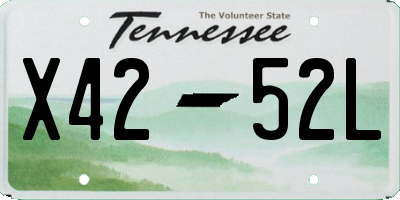 TN license plate X4252L