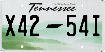 TN license plate X4254I