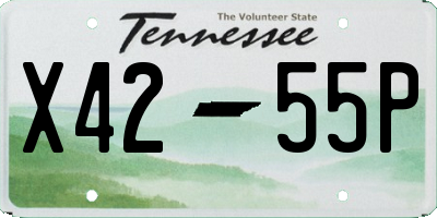 TN license plate X4255P